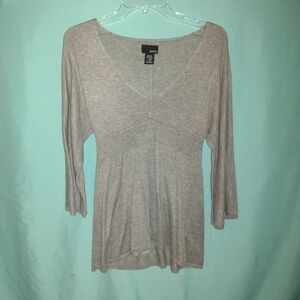 Gray V-Neck Women's Top